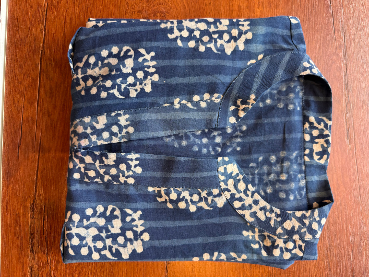 Indigo Pure cotton hand blocked kurta and pant set