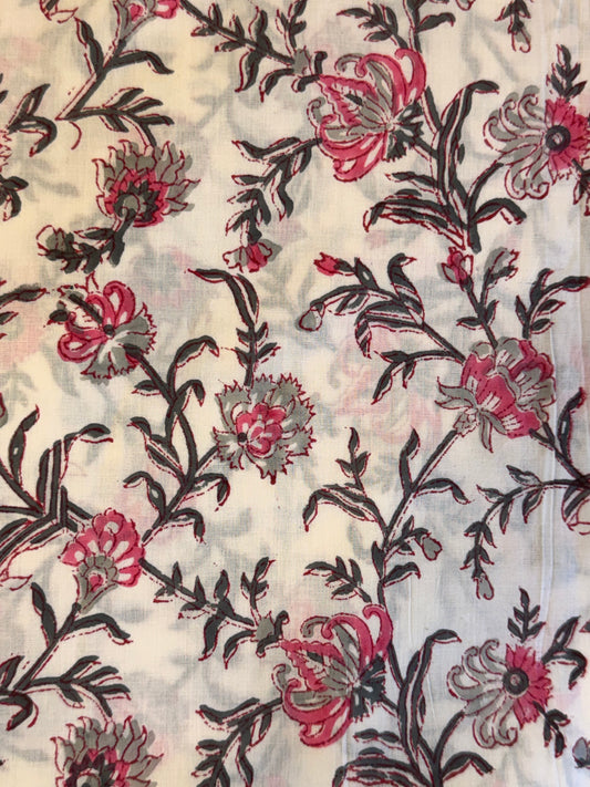 Sanganer print cotton fabric 2.5 mtr