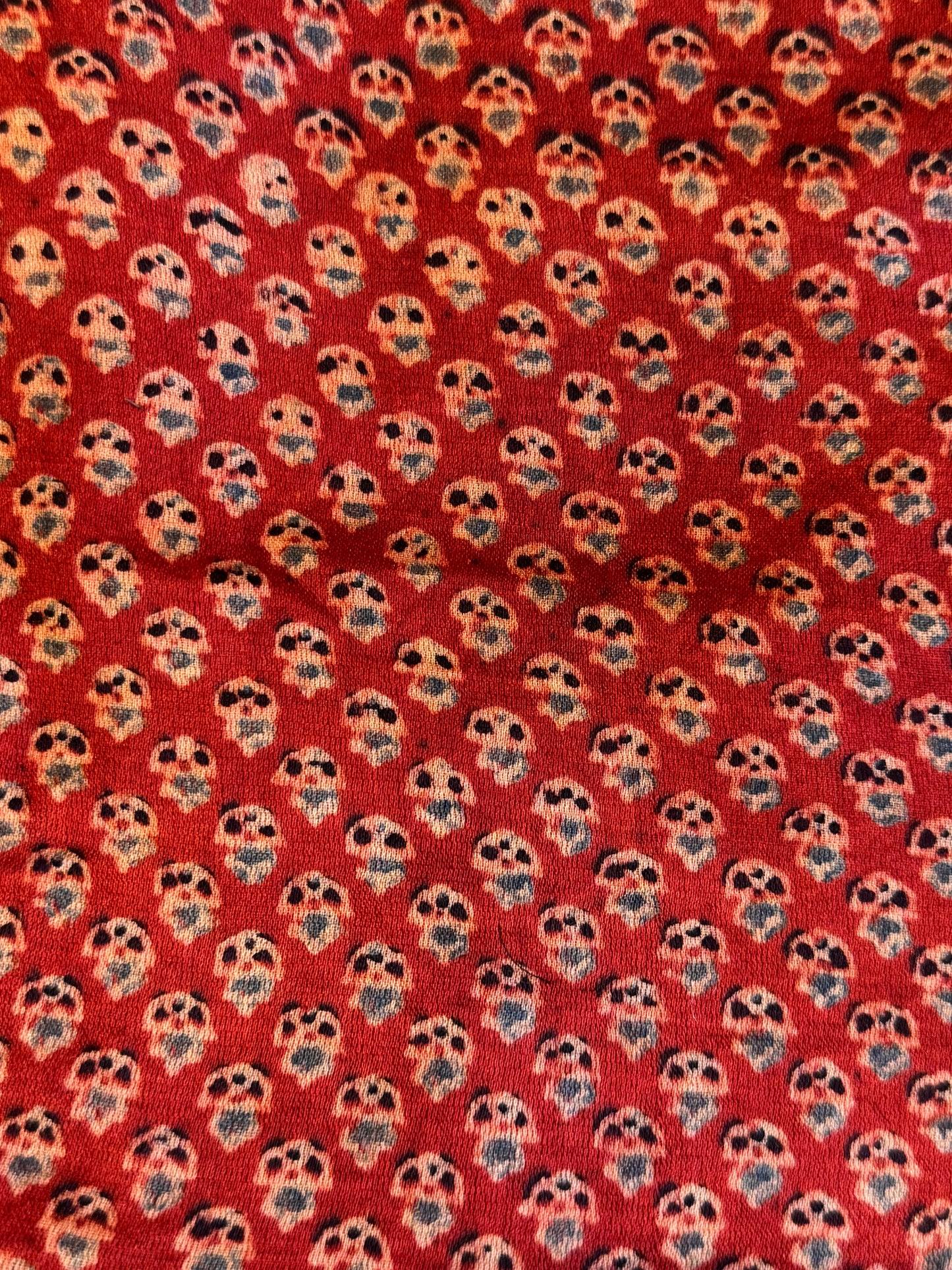 Ajrakh handblock pure Gajji silk with vegetable dye-2.5 meter