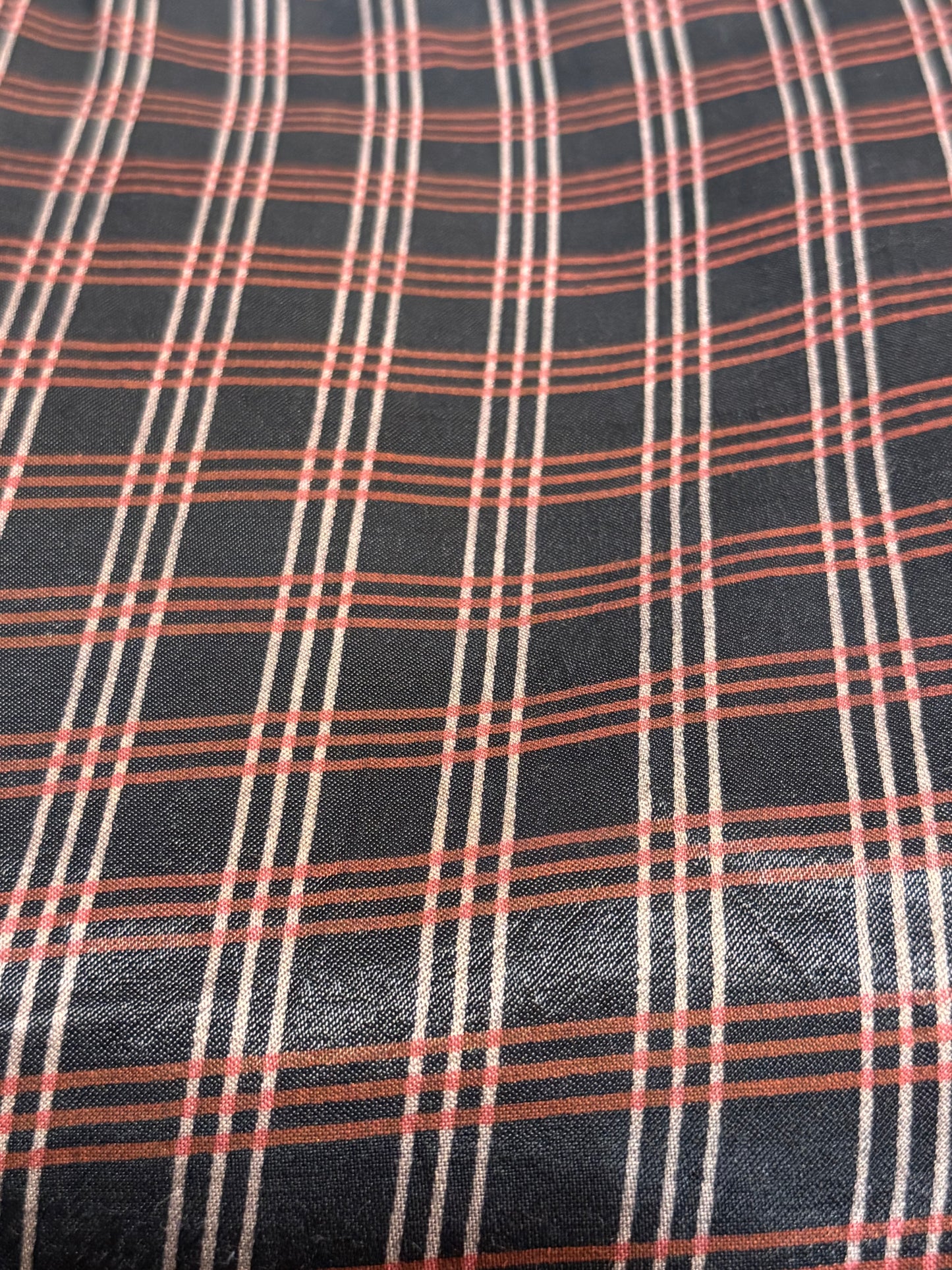 Black Mushroo Silk check fabric- 2.5 mtr