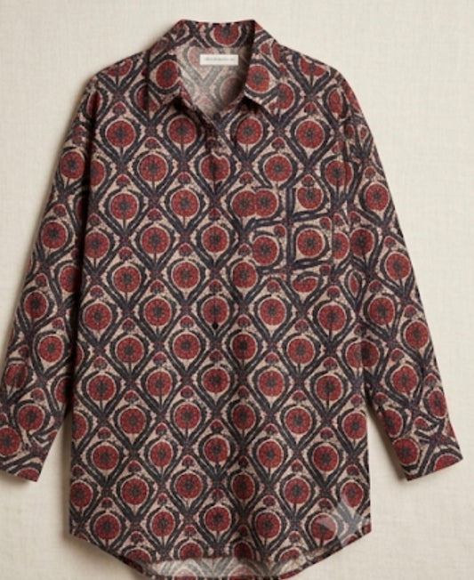 Black and brown cotton handloom Comfirt fit shirt